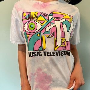 MTV Music Television Graphic Tie dye T-Shirt